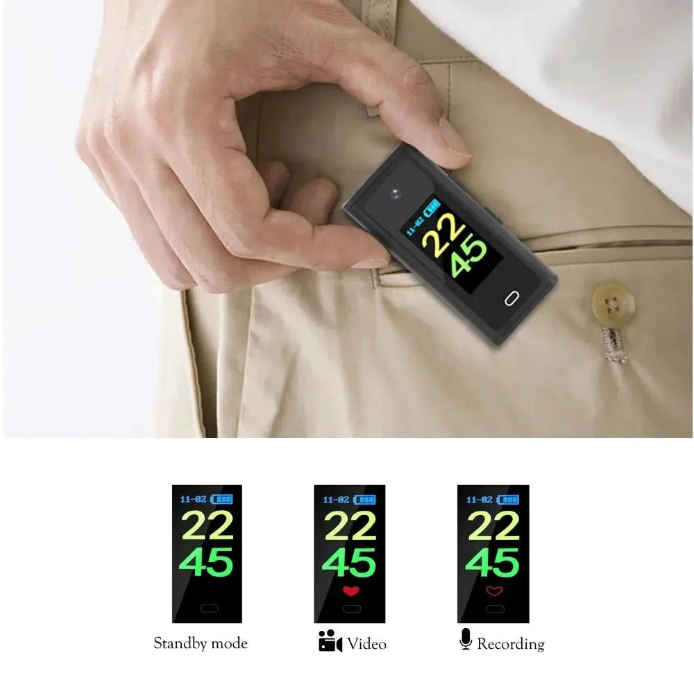 1080P Mini Camera With Display Screen Clip On For Home Security Ultra Compact