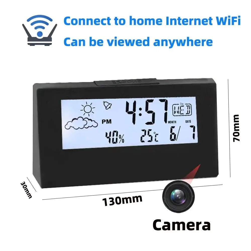 4K HD Mini Clock Camera With Remote Viewing And Motion Alerts For Home Security