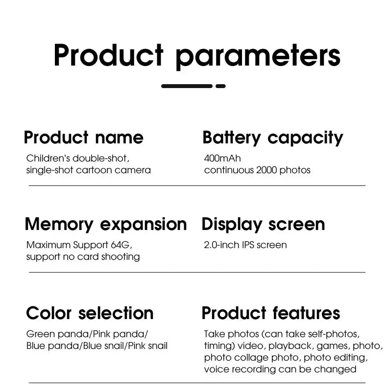 Mini Kids Camera Cute Digital Children Camera 32GB Card 1080p HD Educational Toy - stepyours.com