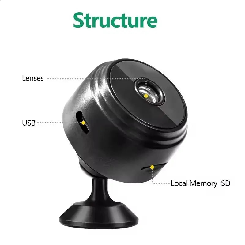 Wireless WiFi Mini 1080P Camera Night Vision Phone Remote View Baby Monitor Pet Nanny Cam Home Office Car Indoor Security