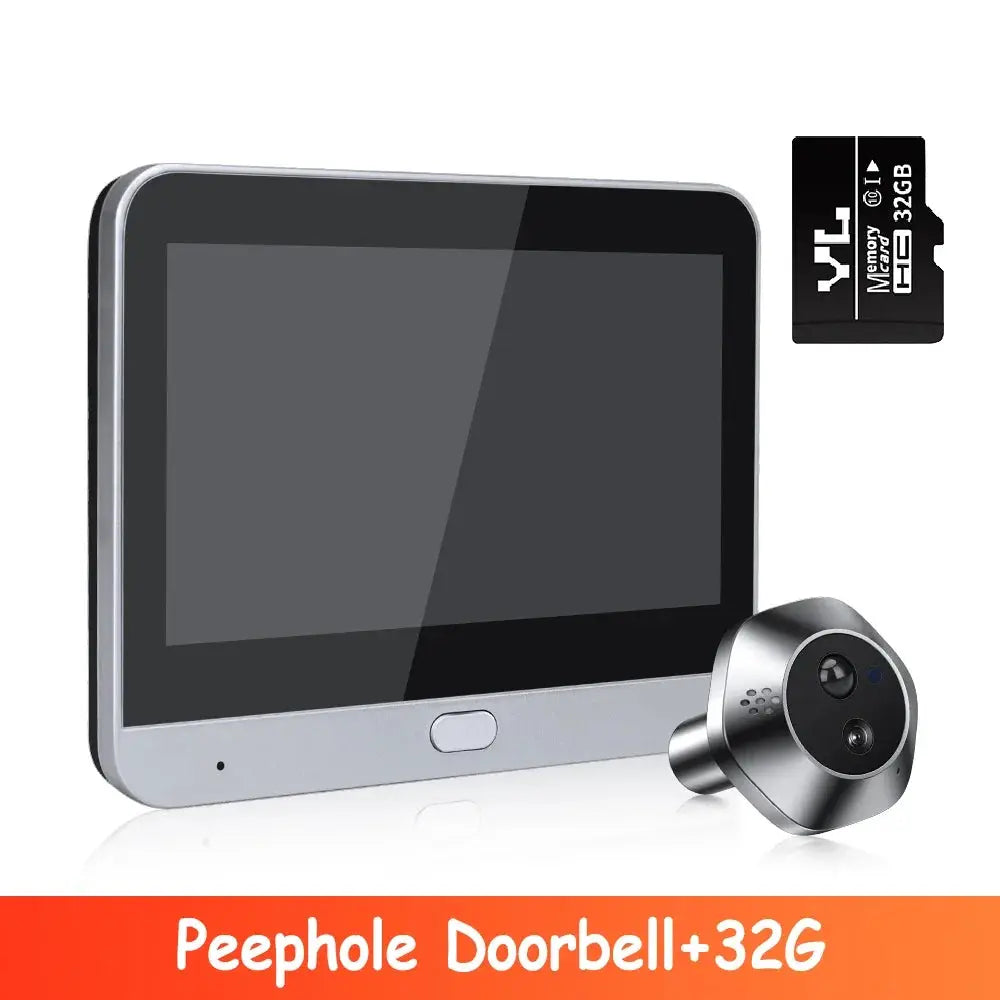 WSDCAM Mini Camera Two Way Talk Audio Doorbell Tuya Wifi Smart Video Peephole PIR Motion Detection APP Remote View by stepyours.com