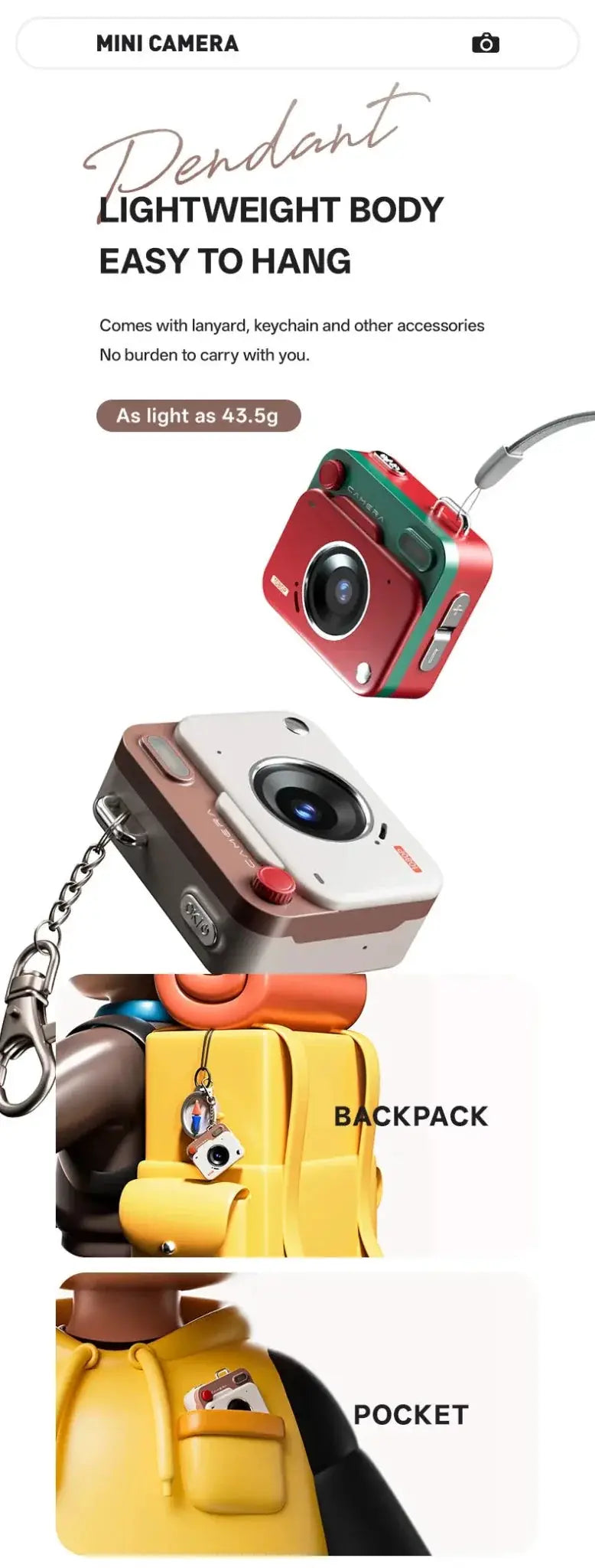 Must Have Retro CCD Mini Digital Camera Keychain With 1.77 Inch HD Video - stepyours.com