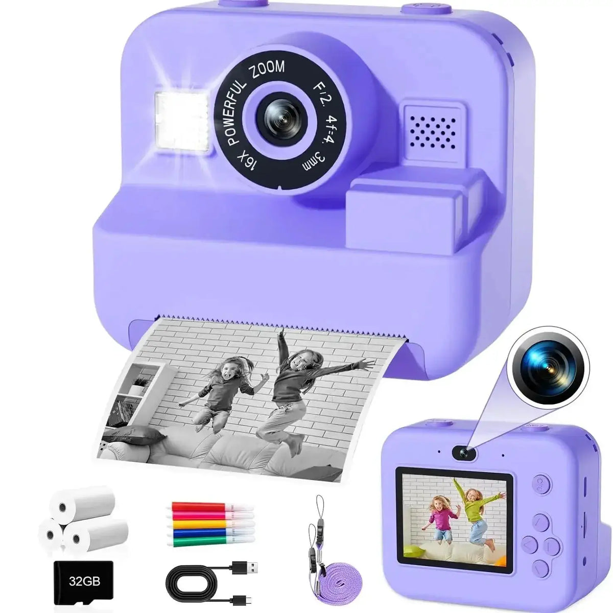 IAURA Educational Kids Camera 1080P Mini Video Camera With 32GB Card - stepyours.com