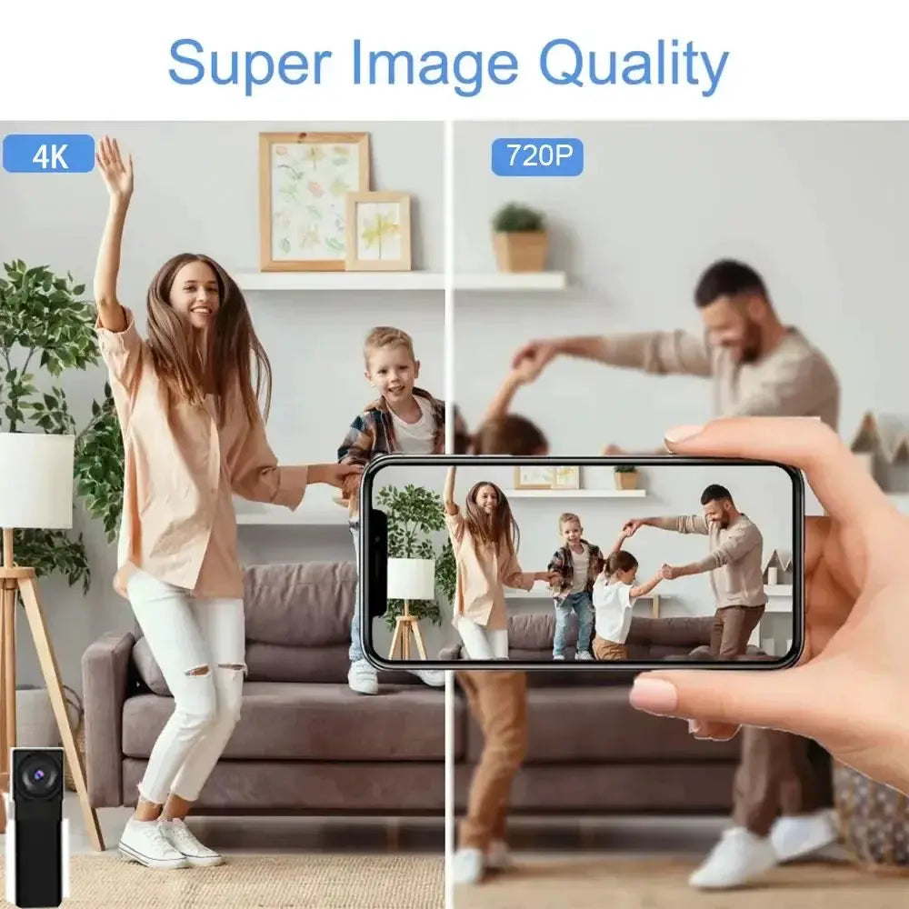 4K HD mini WiFi camera, supports remote viewing, motion detection, DIY small home nanny style HD wireless camera by stepyours.com