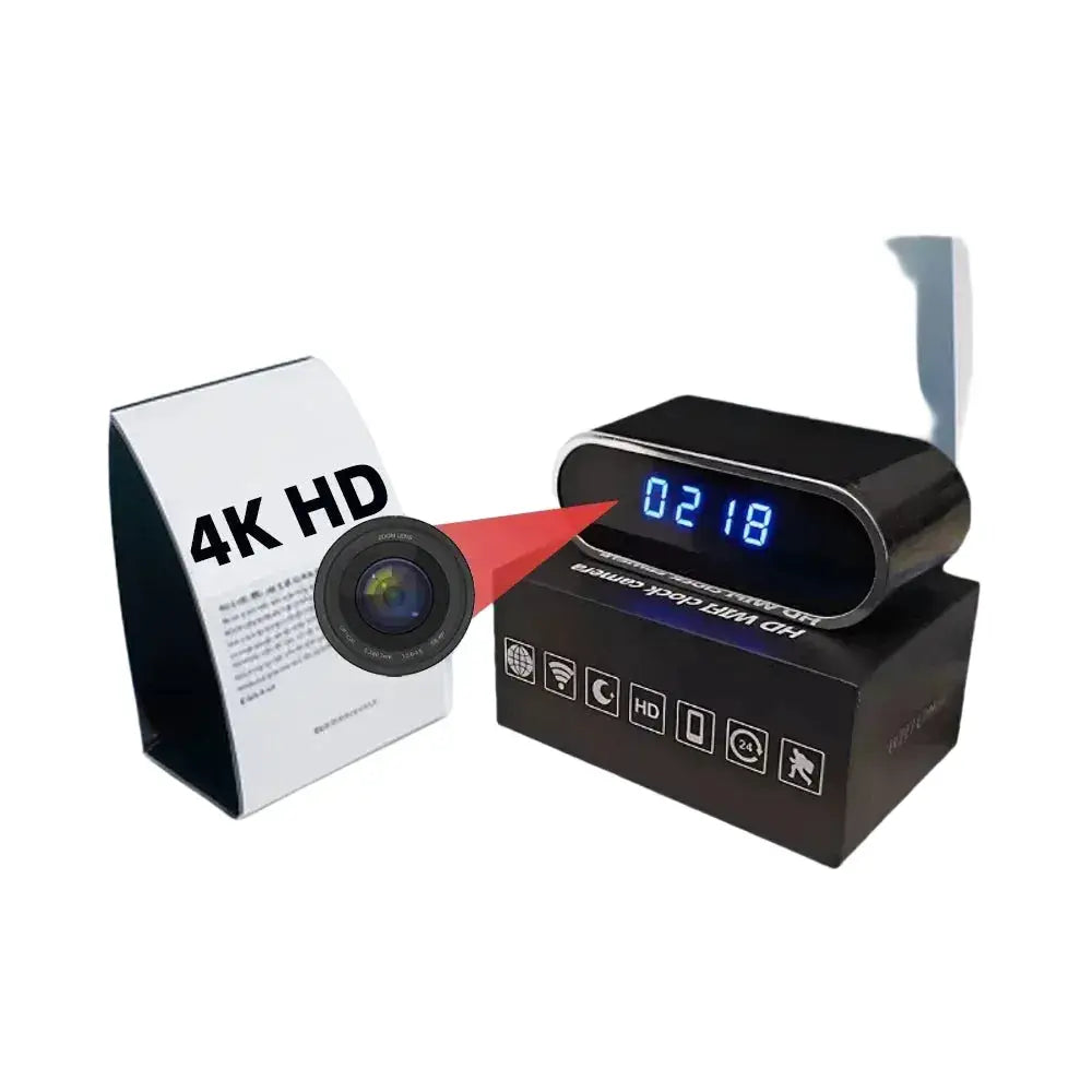 Improved 4KHD mini WiFi clock camera, supporting remote viewing, motion detection, infrared night vision, and home mini camera by stepyours.com