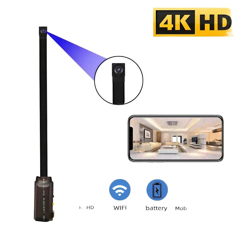 4K HD mini WiFi camera, supports remote viewing, motion detection, DIY small home nanny style HD wireless camera by stepyours.com