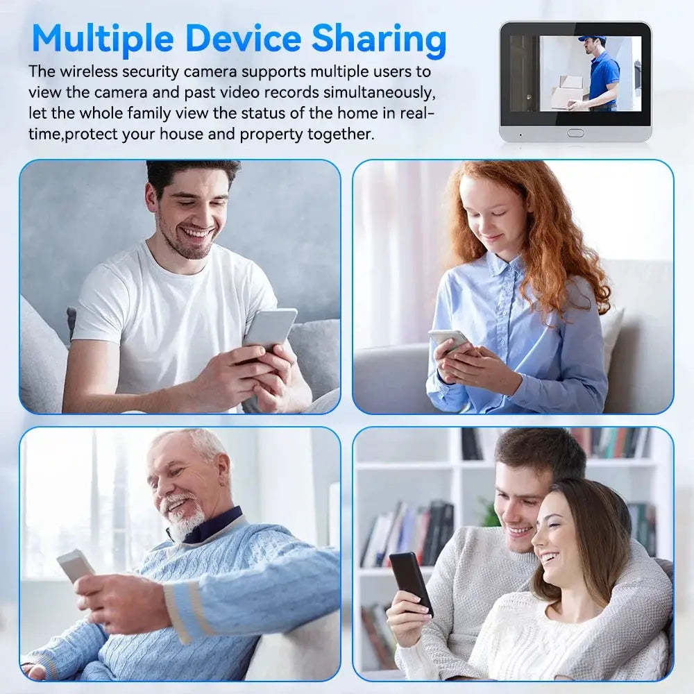 WSDCAM Mini Camera Two Way Talk Audio Doorbell Tuya Wifi Smart Video Peephole PIR Motion Detection APP Remote View by stepyours.com