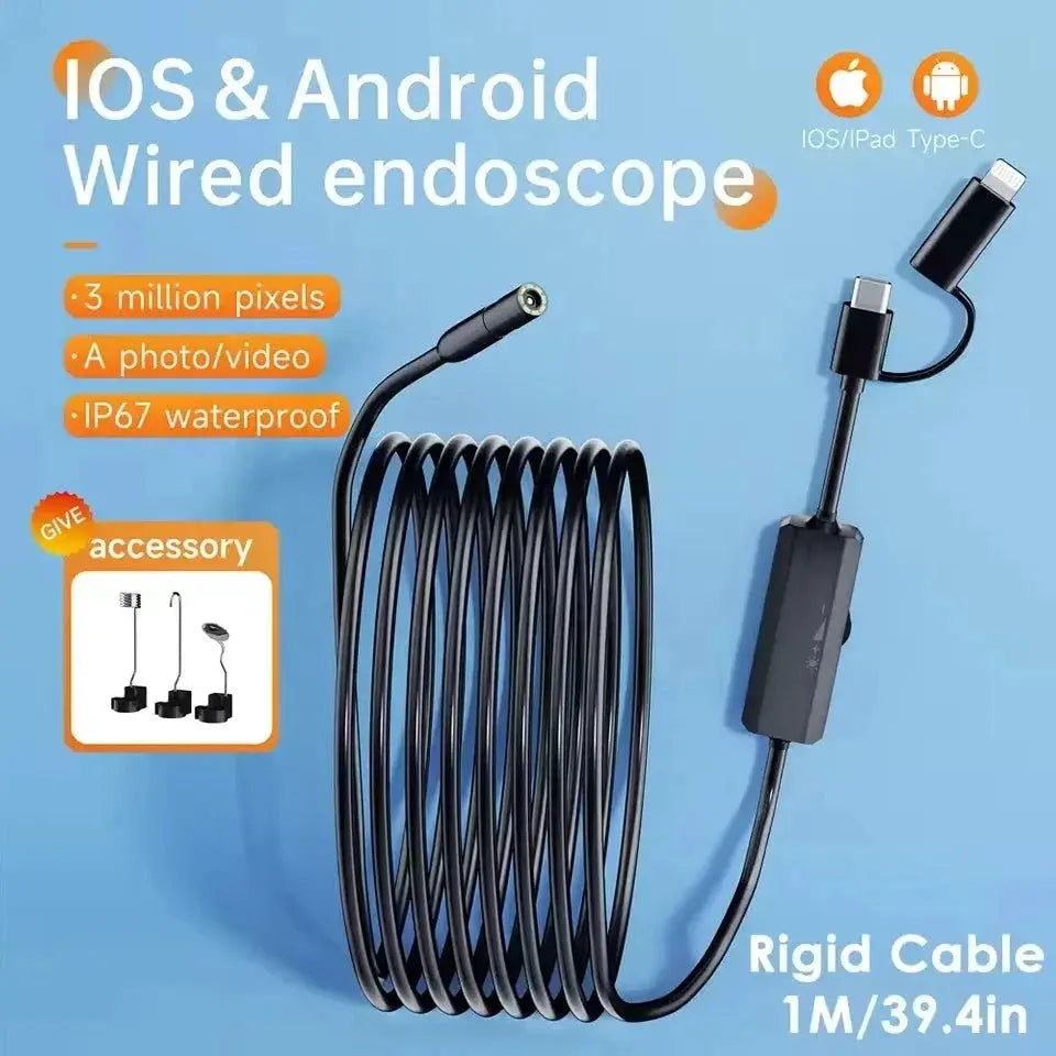 Android IOS 2 In 1 Endoscope Camera - Type C Waterproof Borescope - stepyours.com