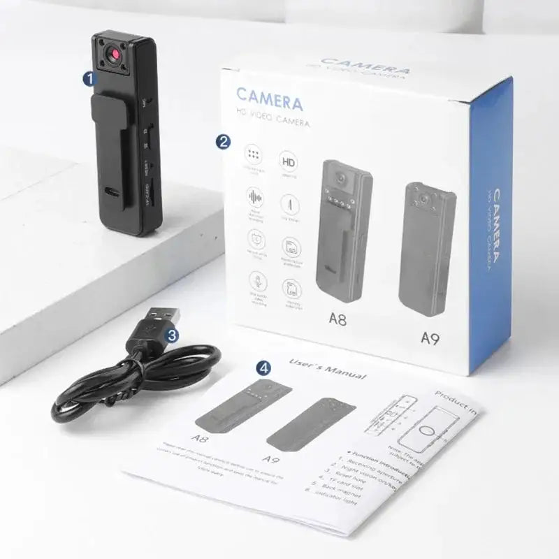 A9 Mini Handheld Camera 1080P HD Infrared Night Vision Back Clip Camera Recorder Outdoor Sports Riding Handheld Camera Hot Sale