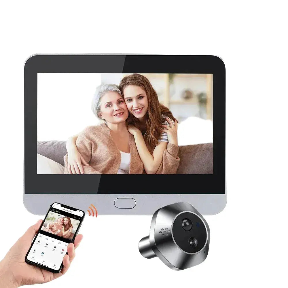 WSDCAM Mini Camera Two Way Talk Audio Doorbell Tuya Wifi Smart Video Peephole PIR Motion Detection APP Remote View by stepyours.com