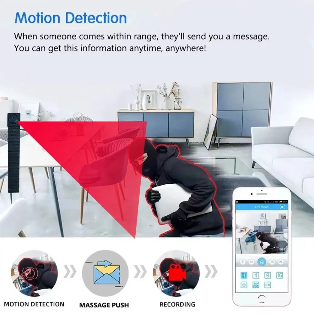 Newly improved 4K HD mini WiFi camera, supporting remote viewing, motion detection, DIY home nanny style camera by stepyours.com