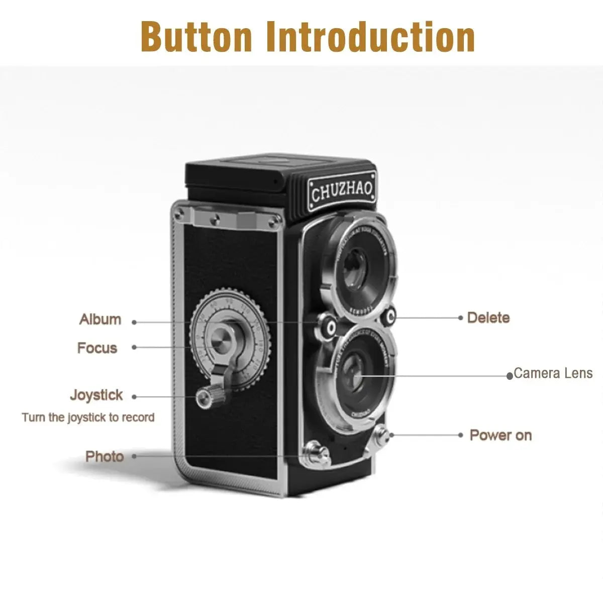 CHUZHAO Vintage Mini Digital Camera Autofocus 12MP 1080P FHD Vlogging Portable - stepyours.com