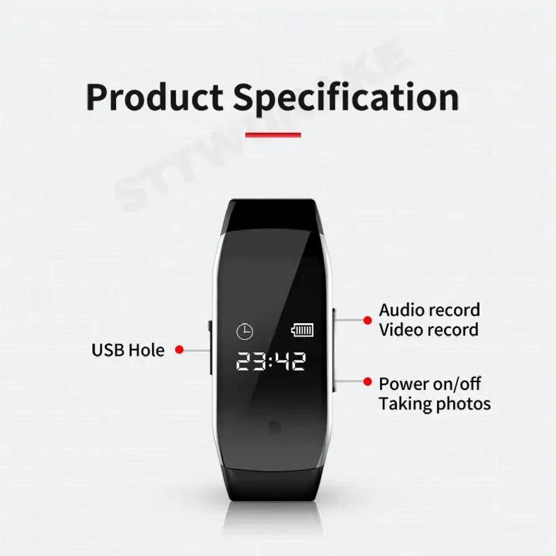 Discreet 1080P Mini Camera Watch Bracelet DVR For Secret Video Recording