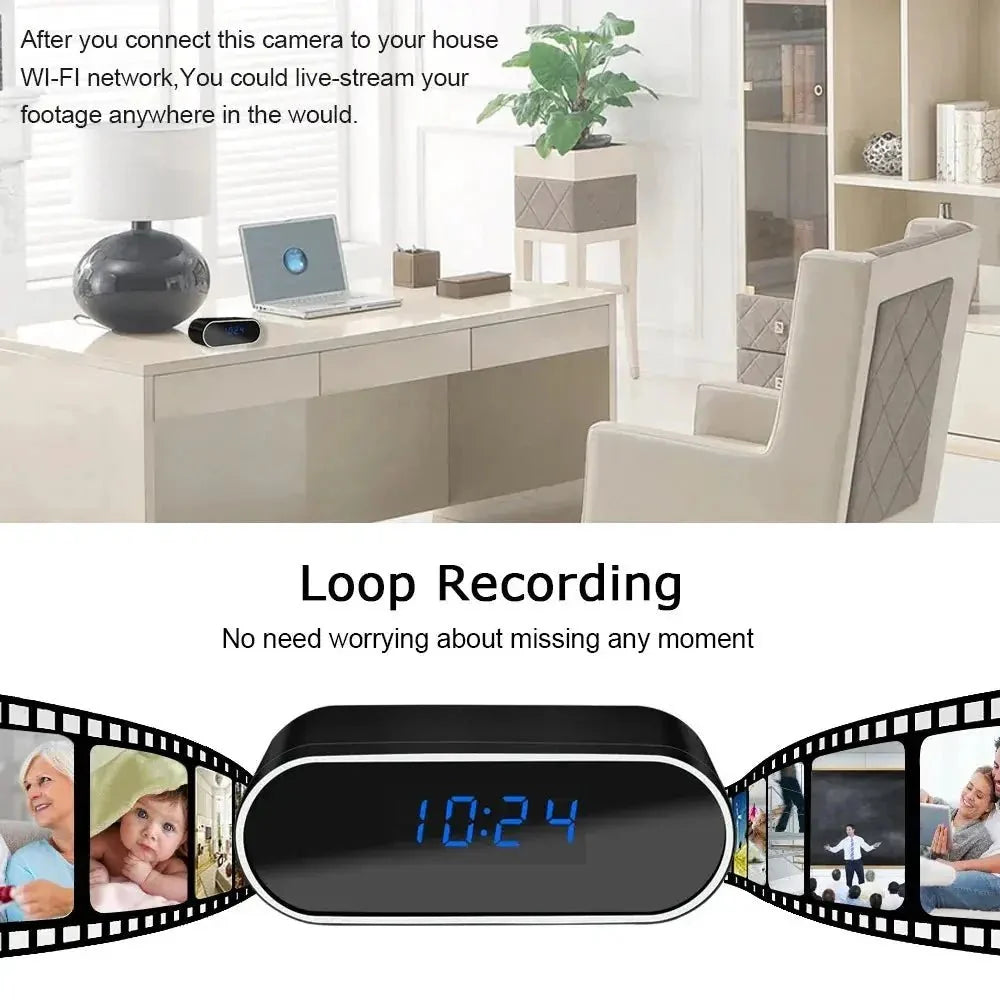 Discreet Full HD 1080P Clock Camera With WiFi IR Night Vision DVR