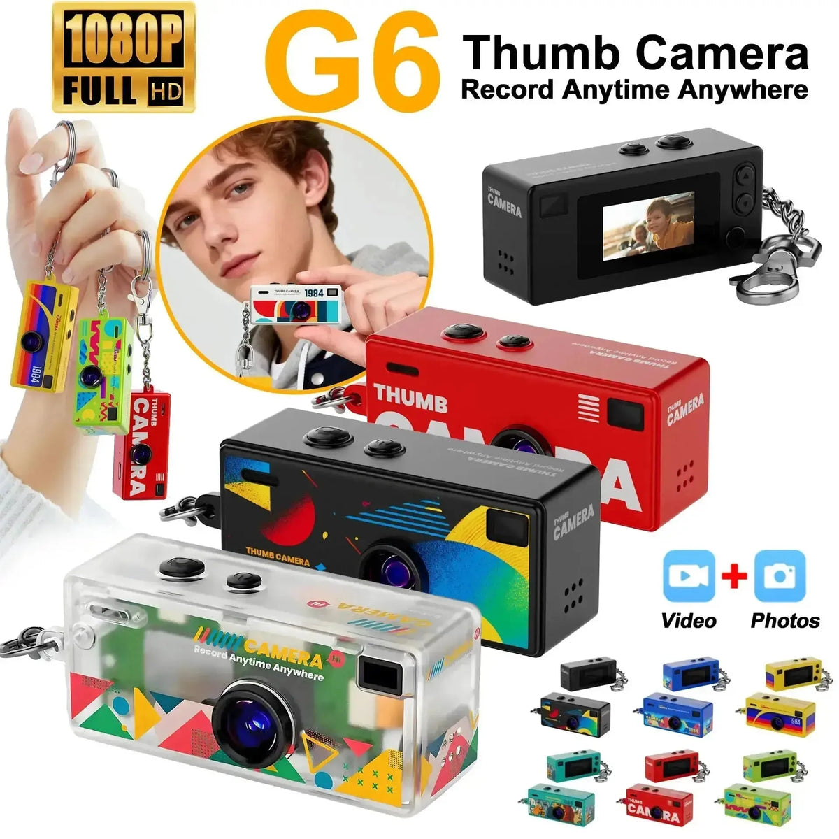 G6 Retro Mini Keychain Camera 1080P HD Recorder 130 Degree Ultra Wide Angle