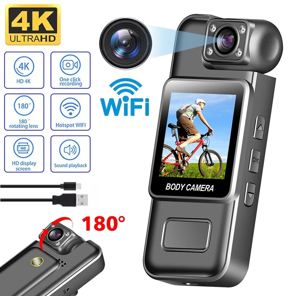 GuardPro Ultra HD 4K WiFi Mini Camera BodyCam Infrared Night Vision - Real Time