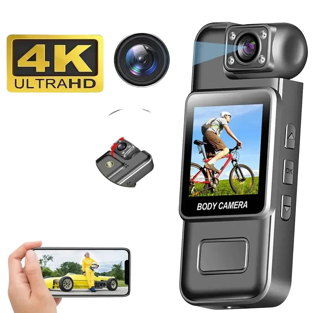 GuardPro Ultra HD 4K WiFi Mini Camera BodyCam Infrared Night Vision - Real Time