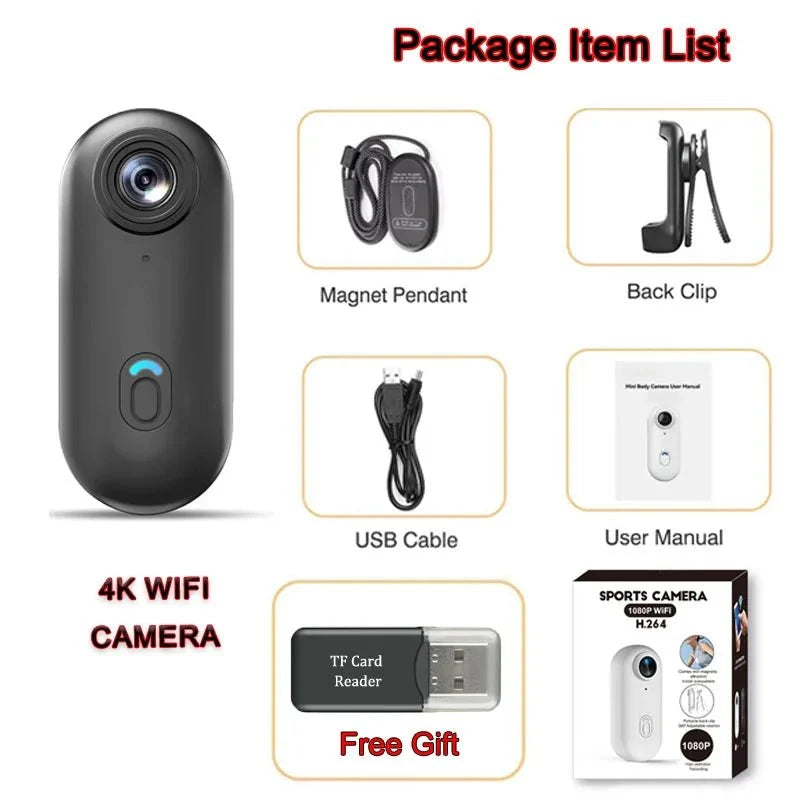 JETO JT - 88 4K Mini Action Camera - Hands Free POV Recording For Vlog POV Capture