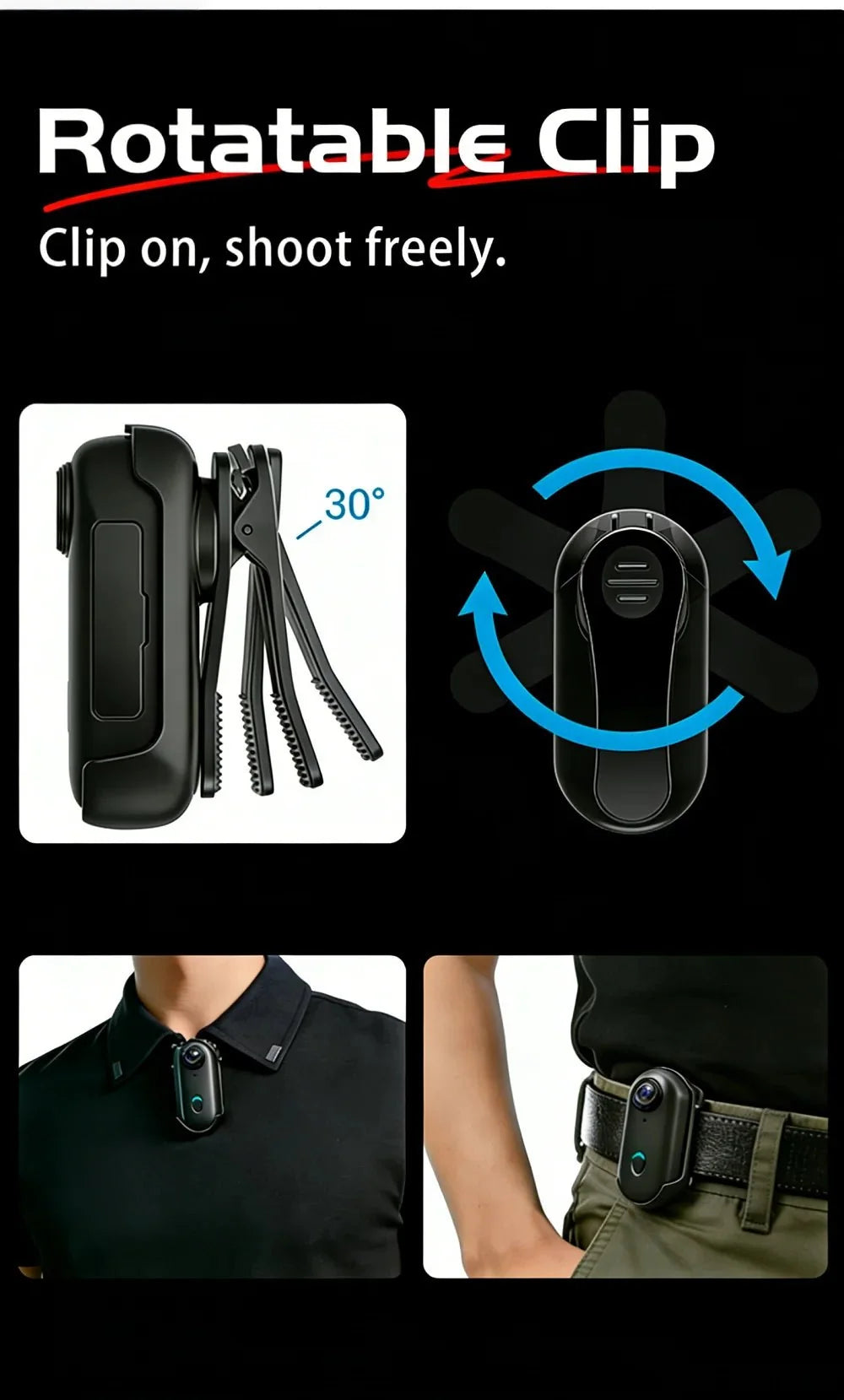 JETO JT - 88 4K Mini Action Camera - Hands Free POV Recording For Vlog POV Capture