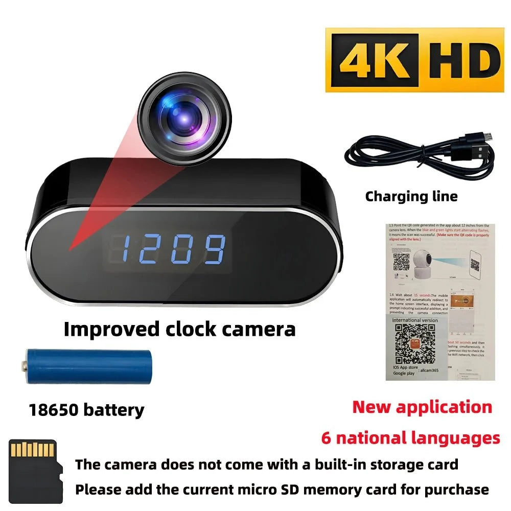 NovaTech 4KHD Mini WiFi Clock Cameras - Infrared Night Vision And Remote Viewing