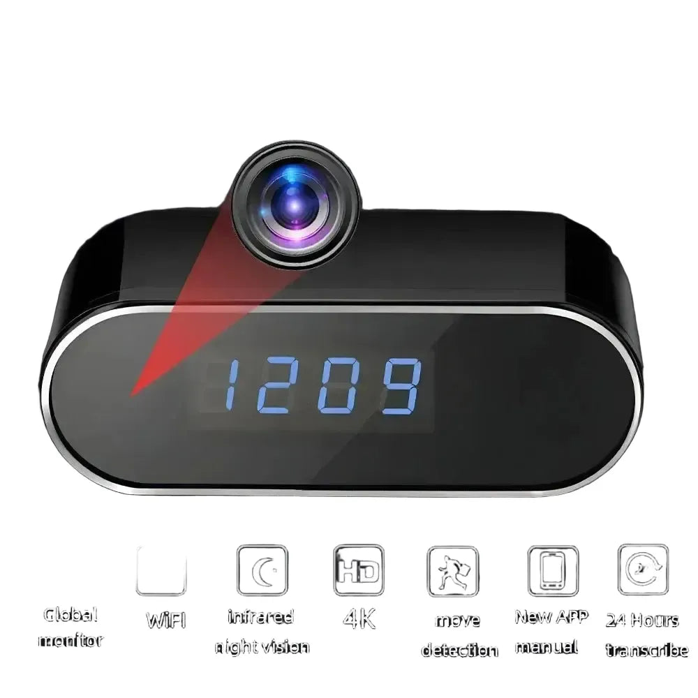 NovaTech 4KHD Mini WiFi Clock Cameras - Infrared Night Vision And Remote Viewing