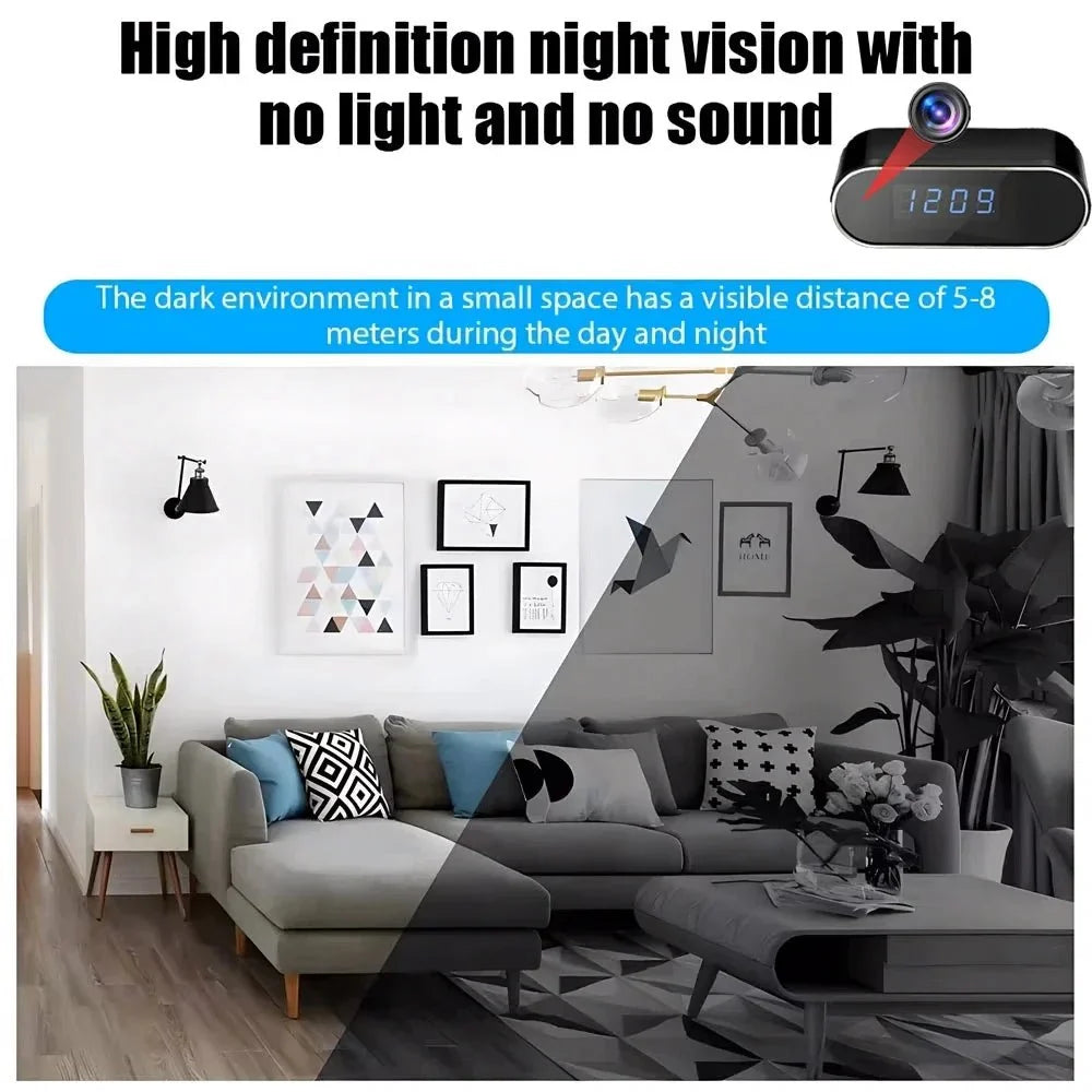 NovaTech 4KHD Mini WiFi Clock Cameras - Infrared Night Vision And Remote Viewing