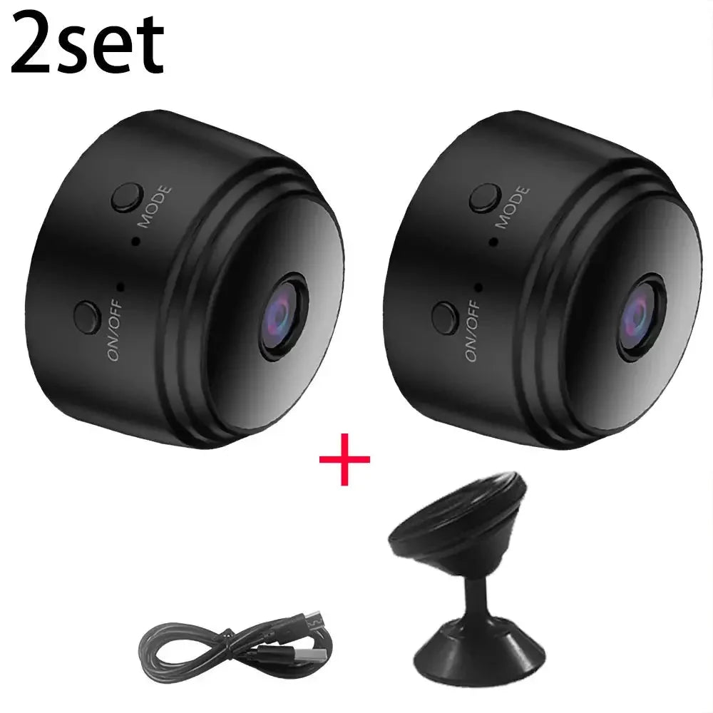 Two Pack A9 Mini WiFi IP Cameras 1080P Night Vision for Smart Home Security