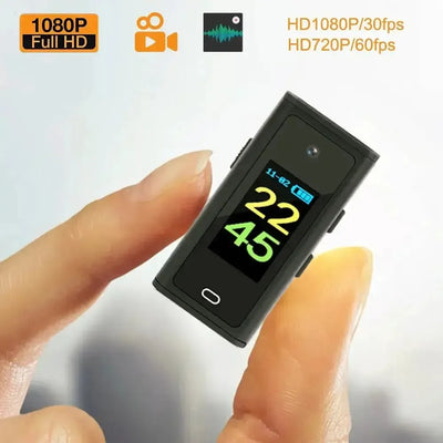 1080P Mini Camera With Display Screen Clip On For Home Security Ultra Compact