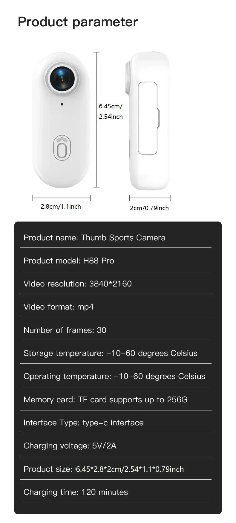 4K 64GB Mini Body Camera Wearable Camcorder With Audio Waterproof Always Ready