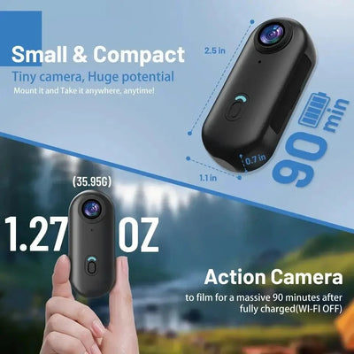 4K 64GB Mini Body Camera Wearable Camcorder With Audio Waterproof Always Ready