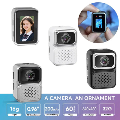 S130 Thumb Keychain Camera with 0.96inch Mini Action Camera Retro Support Memory Card 480P Very Small Camcorder Video Recorder