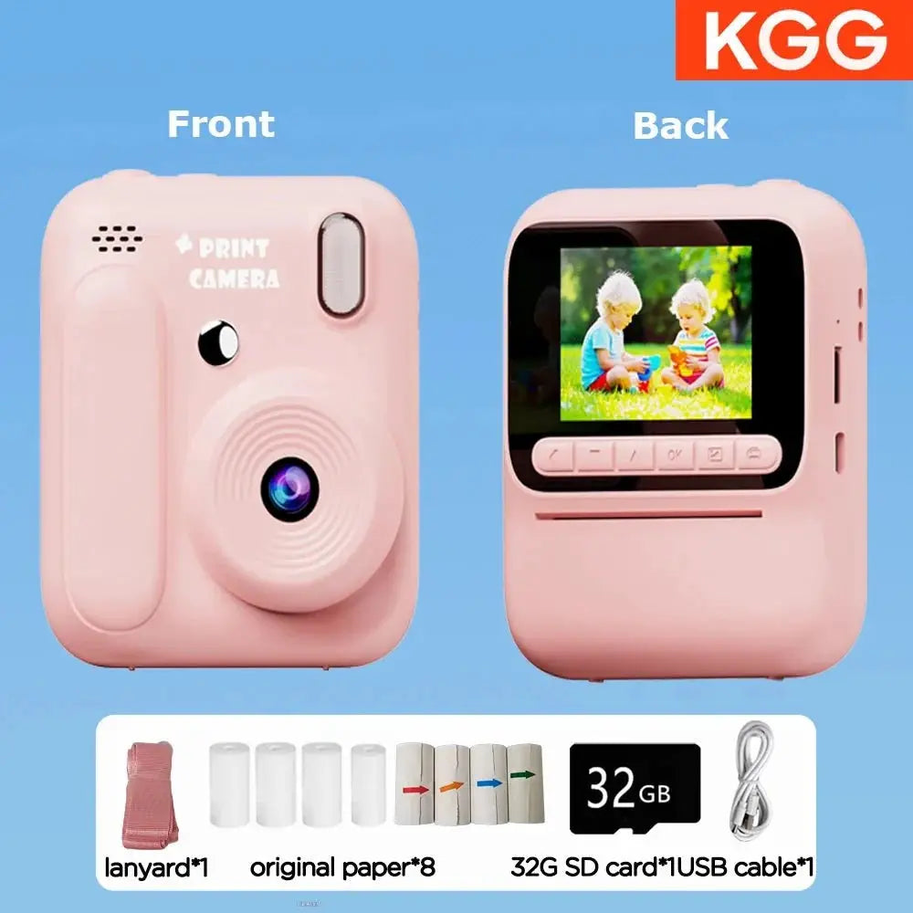 Color Printing Thermal Print Kids Instant Camera 32GB 1080P Digital Gift - stepyours.com