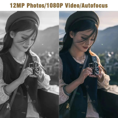 CHUZHAO Vintage Mini Digital Camera Autofocus 12MP 1080P FHD Vlogging Portable - stepyours.com