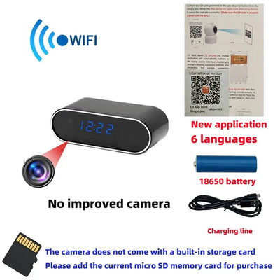 Improved 4KHD mini WiFi clock camera, supporting remote viewing, motion detection, infrared night vision, and home mini camera by stepyours.com
