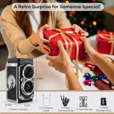 Chuzhao Mini Retro Digital Camera 12MP 1080p 1.54 Inch Screen Portable Gift - stepyours.com