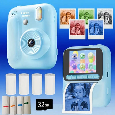 Color Printing Thermal Print Kids Instant Camera 32GB 1080P Digital Gift - stepyours.com