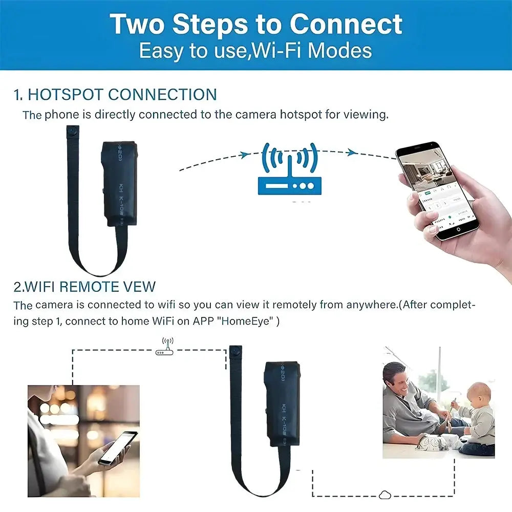 Newly improved 4K HD mini WiFi camera, supporting remote viewing, motion detection, DIY home nanny style camera by stepyours.com