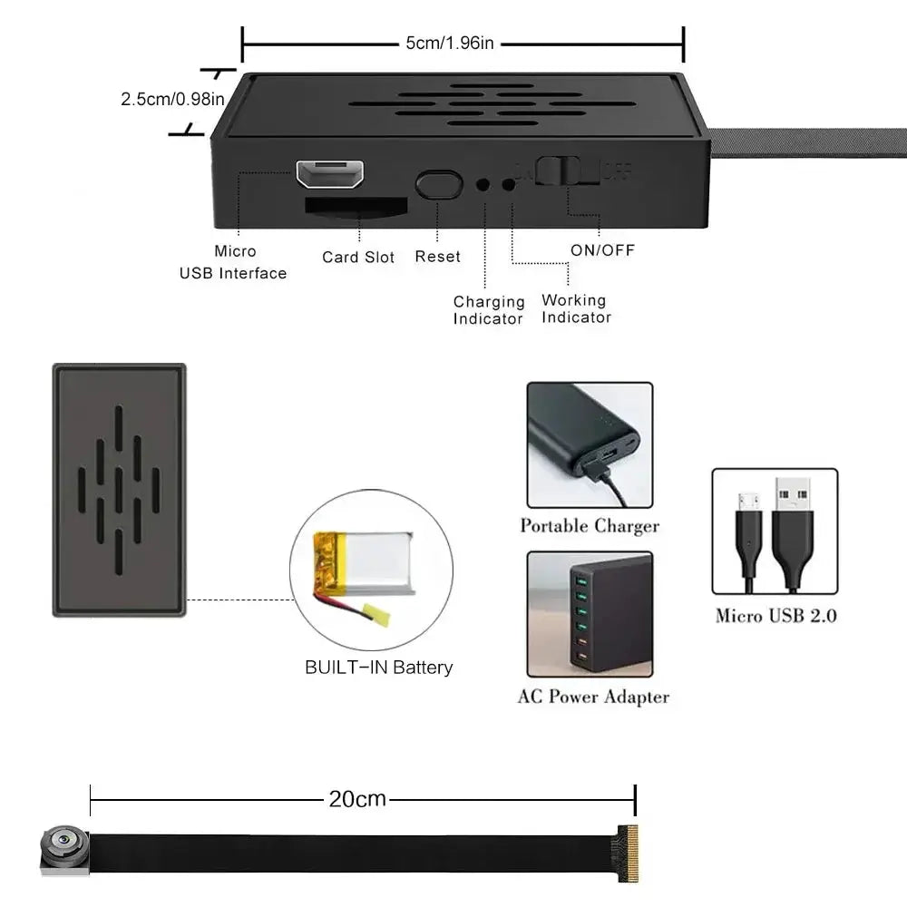 Mini Camera 1080P HD WiFi Camcorder DIY Portable Wireless Module Video Recorder Motion Detection P2P Camera Support Remote View by stepyours.com