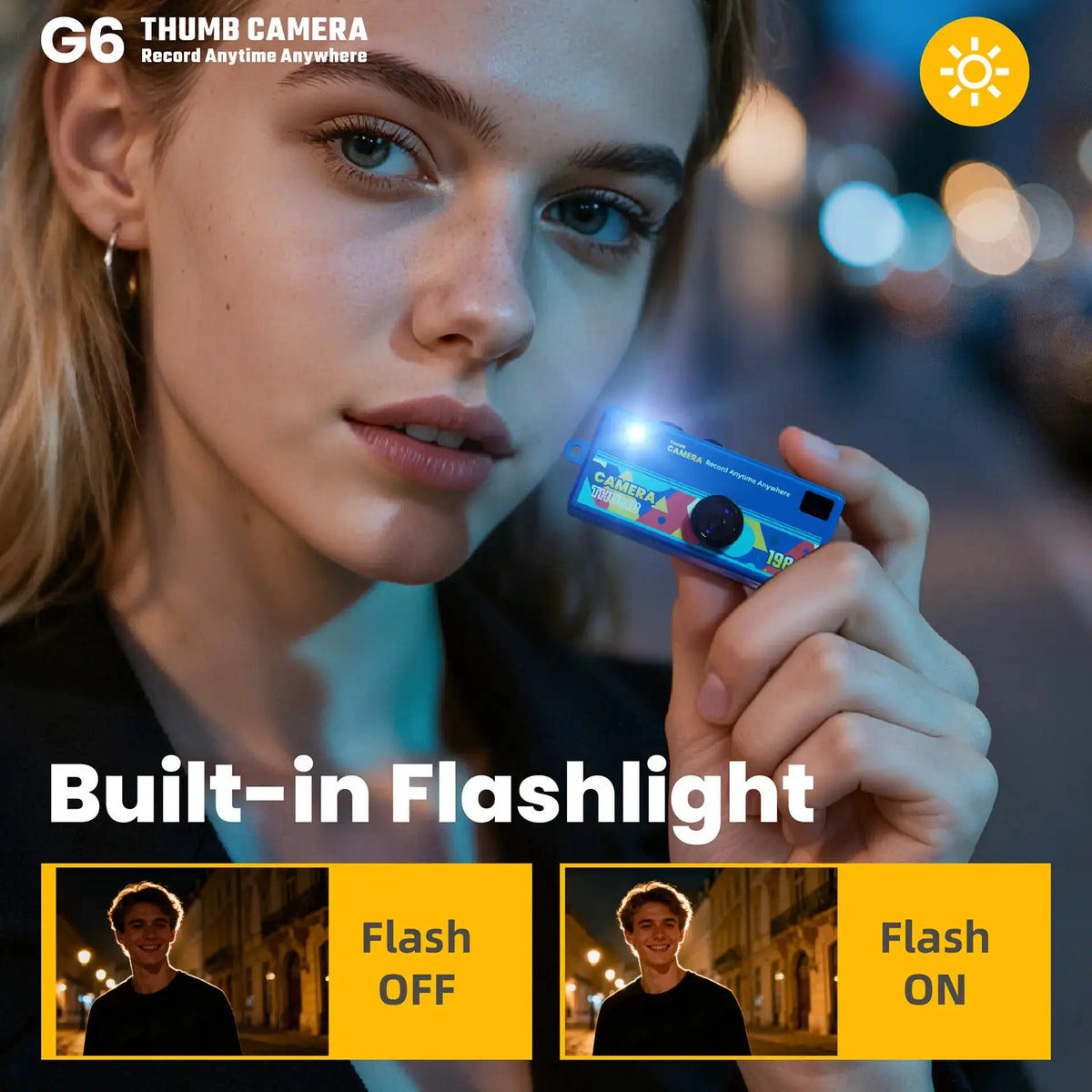 G6 Thumb Keychain Camera 0.96inch Mini Camera Retro Support Memory Card 1080P Very Small Camcorder Video Recorder with Flash New