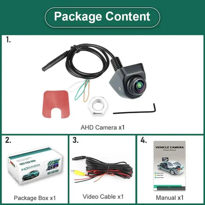 GreenYi 170 Degree AHD Car Rear View Camera Mini Fisheye 360 Degree Night Vision - stepyours.com