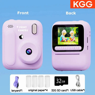 Color Printing Thermal Print Kids Instant Camera 32GB 1080P Digital Gift - stepyours.com