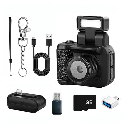 1080P Y4000 HD Mini Keychain Camera With Screen Portable Retro kids Cam Ultra Compact Pocket DV Video Recorder With Flash Lamp