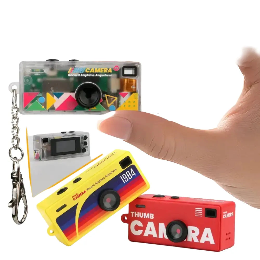 G6 Retro Mini Keychain Thumb Camera 1080P HD Recorder Built-in Flash Auto Focus 130° Wide Angle Lens LCD Screen Portable Camera