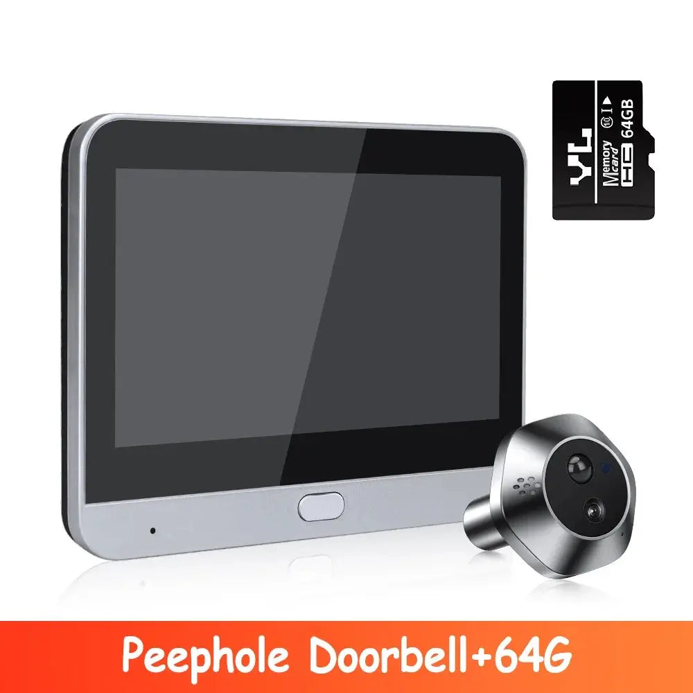 WSDCAM Mini Camera Two Way Talk Audio Doorbell Tuya Wifi Smart Video Peephole PIR Motion Detection APP Remote View by stepyours.com
