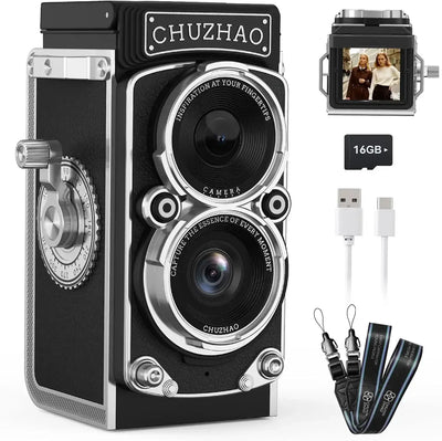 CHUZHAO Vintage Mini Digital Camera Autofocus 12MP 1080P FHD Vlogging Portable - stepyours.com