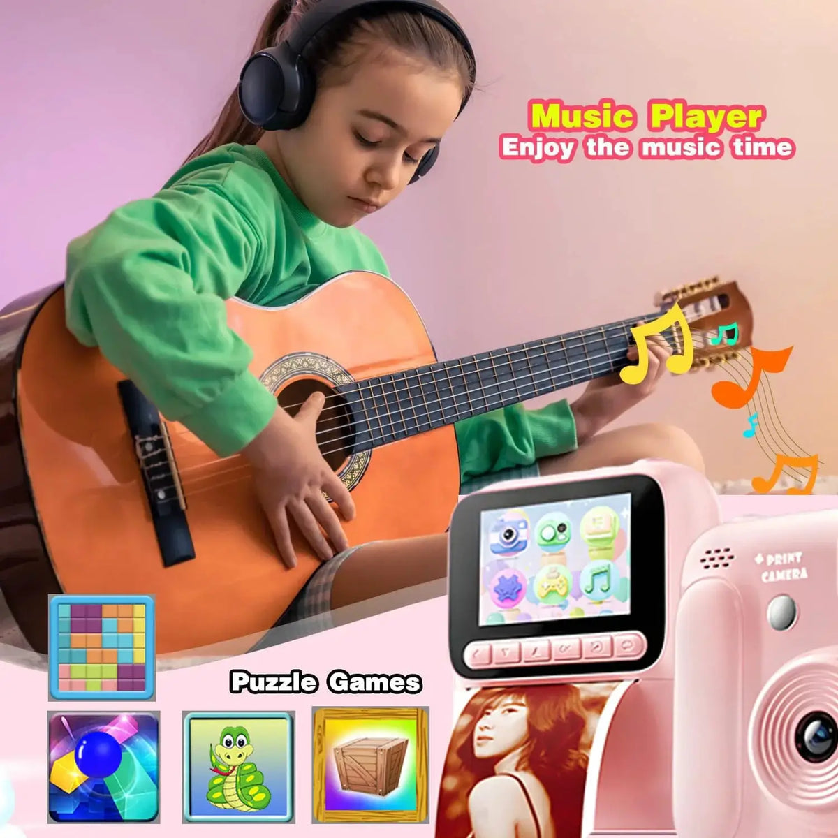 Color Printing Thermal Print Kids Instant Camera 32GB 1080P Digital Gift - stepyours.com