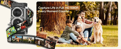 CHUZHAO Vintage Mini Digital Camera Autofocus 12MP 1080P FHD Vlogging Portable - stepyours.com