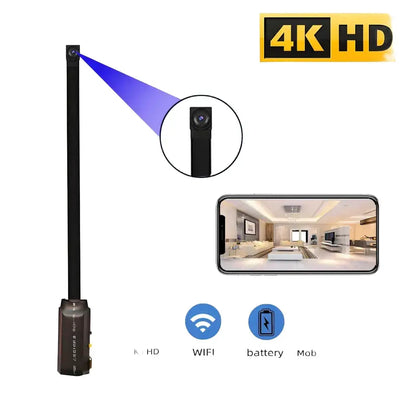 4K HD mini WiFi camera, supports remote viewing, motion detection, DIY small home nanny style HD wireless camera by stepyours.com