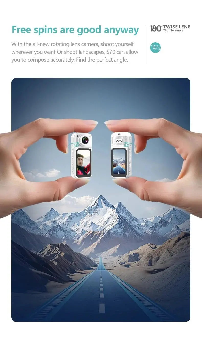 Amorus Mini 2.7K Action Camera Pocket Sized Adventure Recorder - stepyours.com