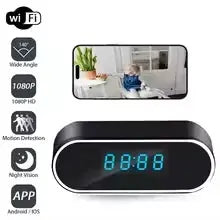 HD 1080P Alarm Clock Mini Camera Remote Wireless Wifi Control IR Night Vision View DVR Camcorder Home Indoor Monitor Video